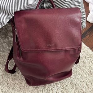 Matt & Nat Fabi Faux Leather Laptop Backpack (Cerise)
